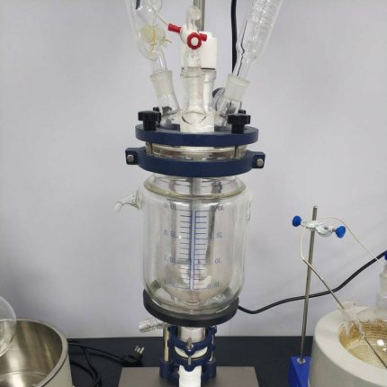Mini-reactor de vidro de dupla camada de laboratório