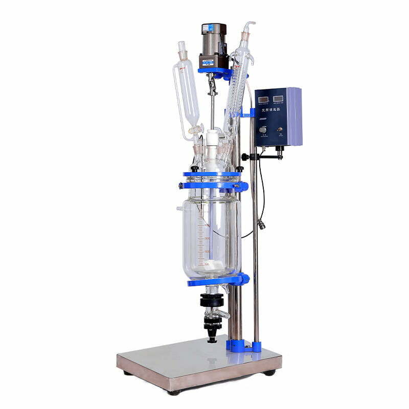 Mini laboratory jacketed glass reactor