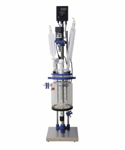 Lab 3L mini jacketed double layer mixing glass reactor