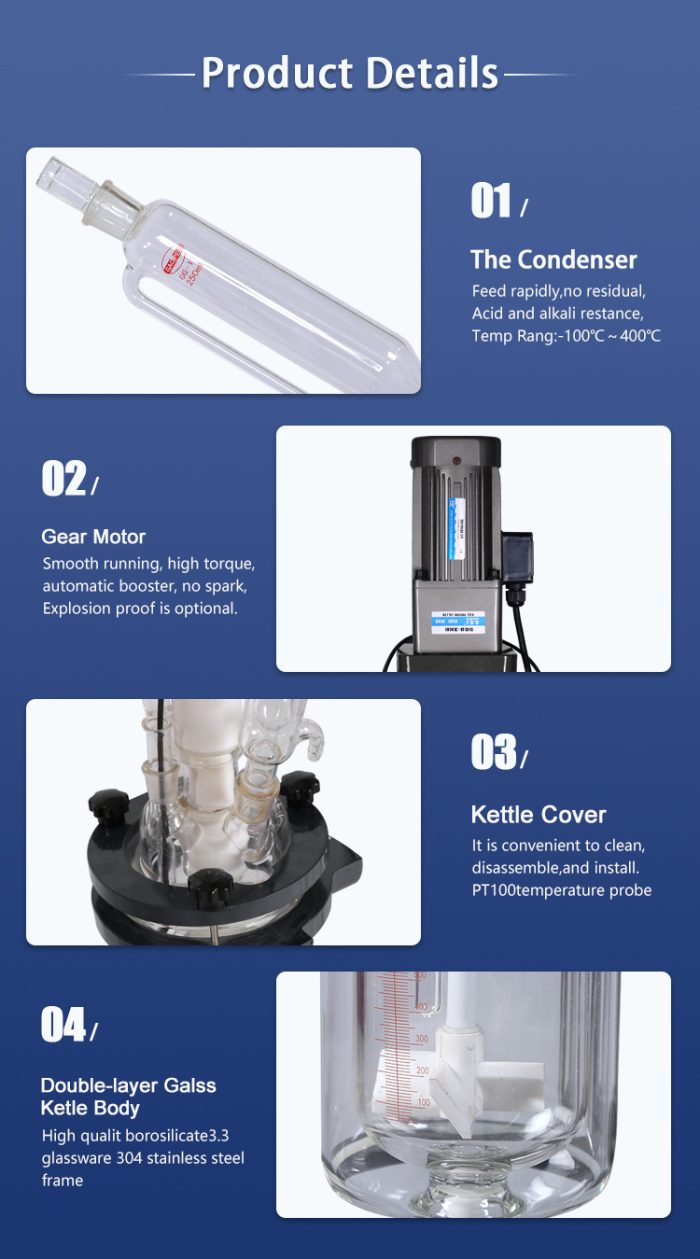 double jacketed glass reactor