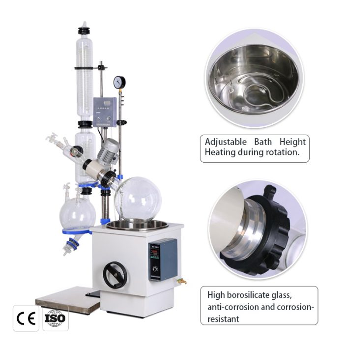 ZOIBKD Best Selling RE 2002 Rotary Evaporator 20L Capacity Configuration Digital Display And Water Bath Heating 1