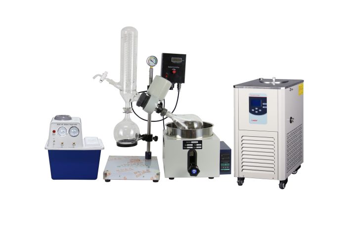 2L Hand Lift Rotary Evaporator With Vacuum Pump Chiller