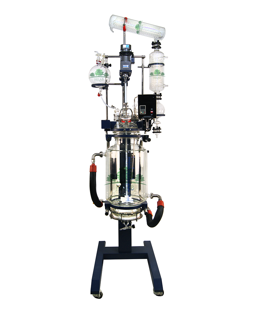 50L Single Or Dual Jacketed Glass Reactor With Lifting And Rotation