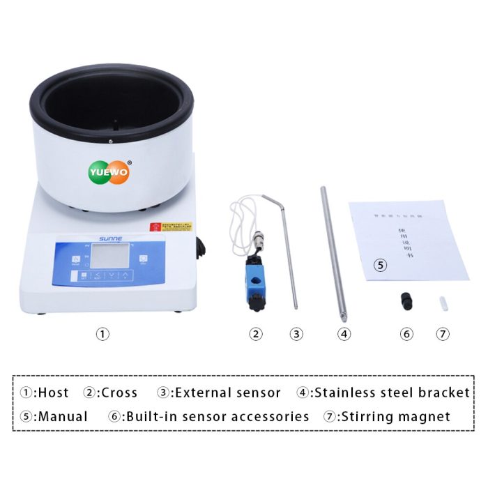 1000ML Intelligent Magnetic Stirrer Electric Heating Jacket Laboratory Digital Display Constant Temperature Water Oil Bath