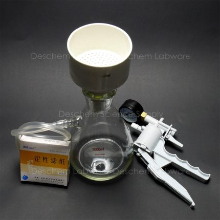 1000ml Filtration Buchner Funnel Kit Suction Flask Handle Vacuum Pump Filter Pap 1