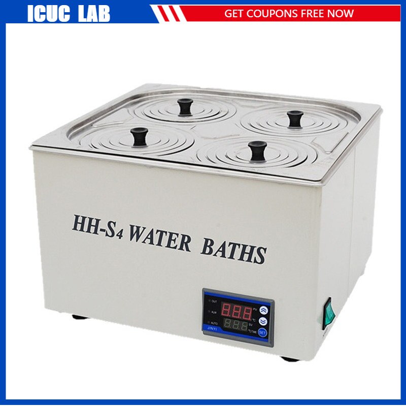 10L HH S4 Laboratory Thermostatic Digital Lab Water Bath 2 Row 2 Holes Heating Power 1200W