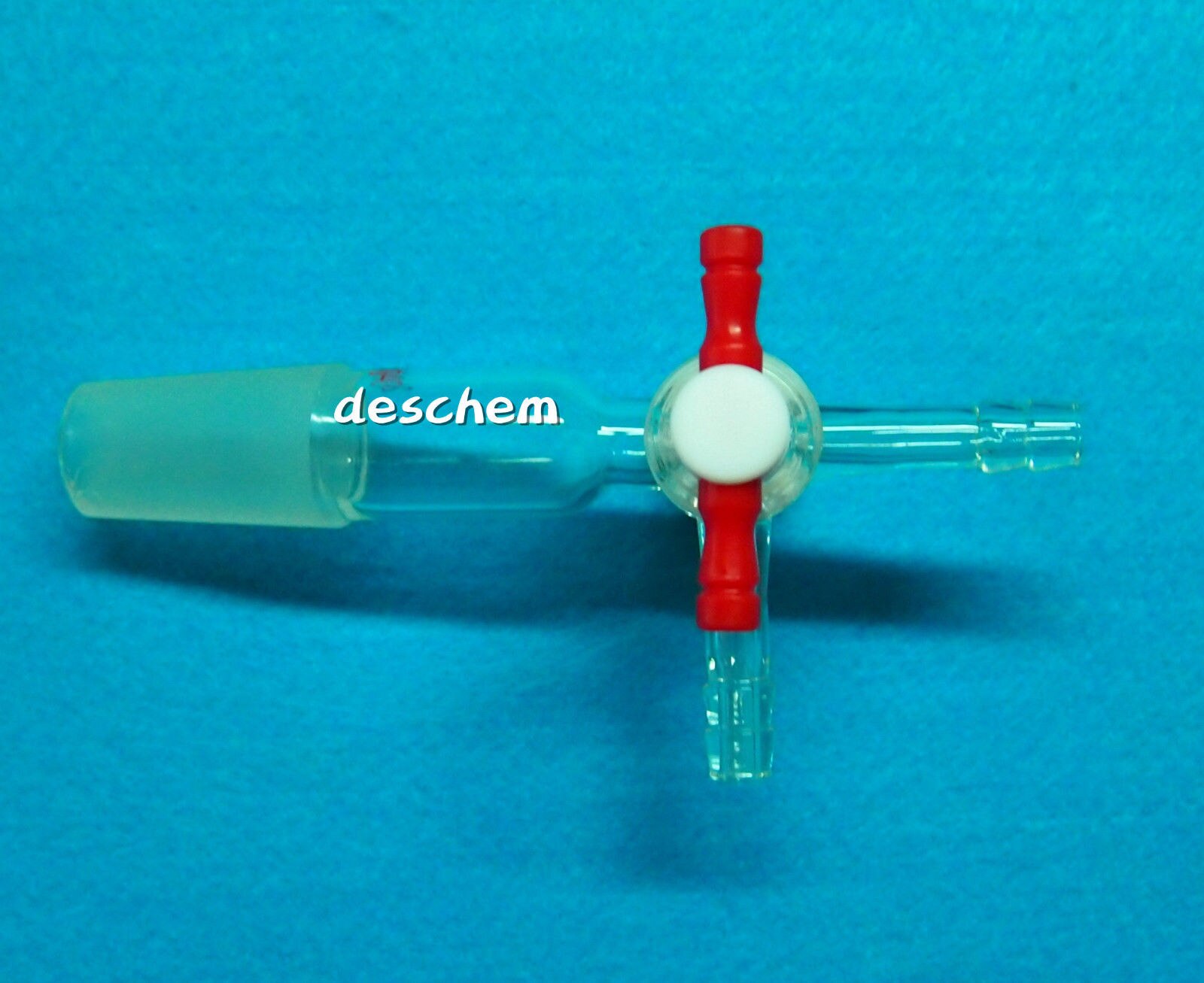 24 40 3 Way PTFE Stopcock Glass Flow Control Adapter Lab Glassware 1