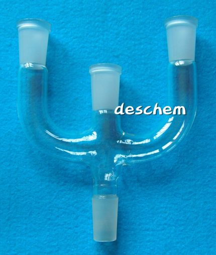 24 40 Modified Glass Claisen Adapter 4 Way Chemistry Lab Glassware 1