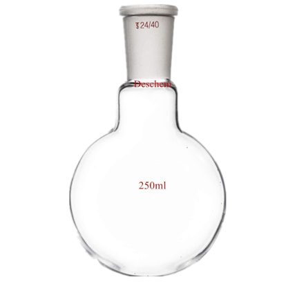 250ml 24 40 1 Cuello Frasco de vidrio de fondo redondo Cuello simple Botella de laboratorio para hervir