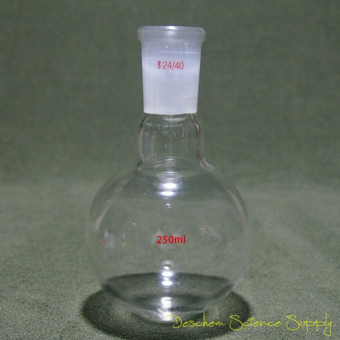 250ml 24 40 1 Neck Round Bottom Glass Flask Single Neck Lab Boiling Bottle 5