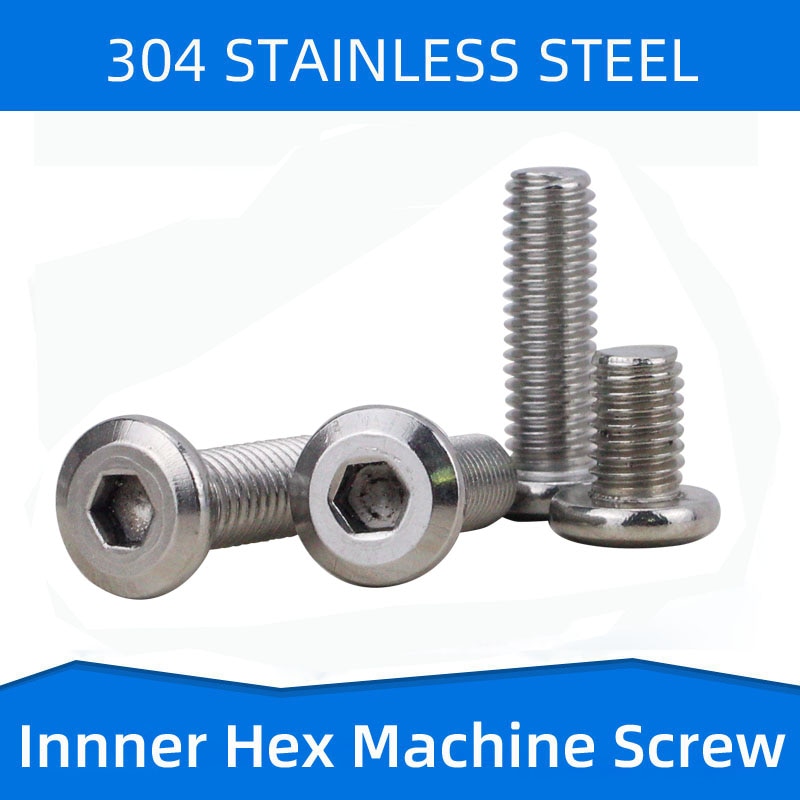 304 Stainless Steel Inner Hex Screws Flat Bevel Hexagon Socket Machine Screw Bolt Fastening Nail M4 2