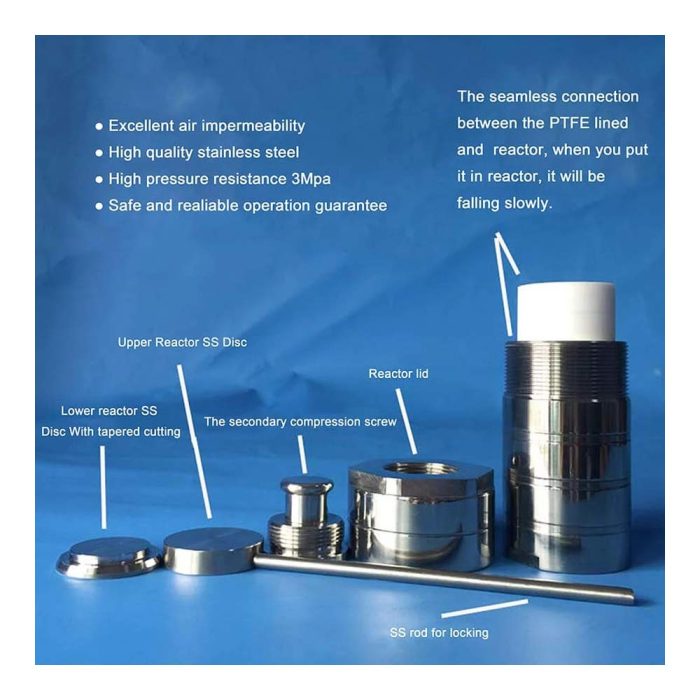 50 200Ml Reaktor Autoklaf Hidrotermal Dengan Sintesis Hidrotermal Ruang PTFE 2