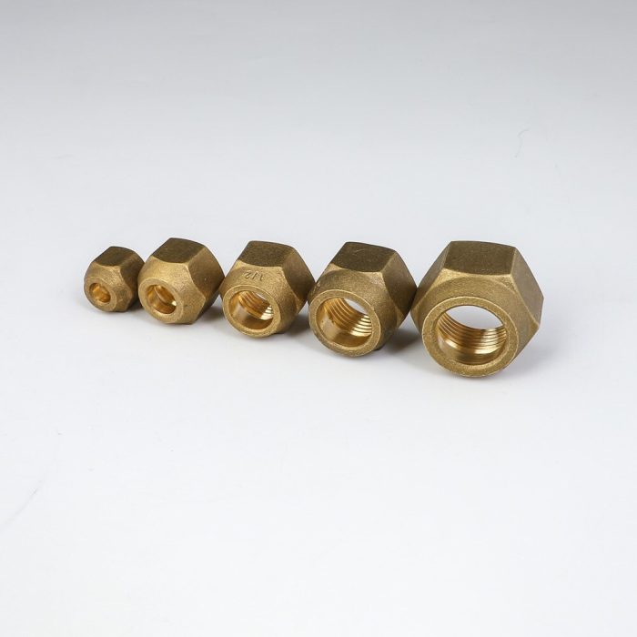 Brass Forged Hex Nut For 45 Degree SAE 1 4 3 8 1 2 3 4 2