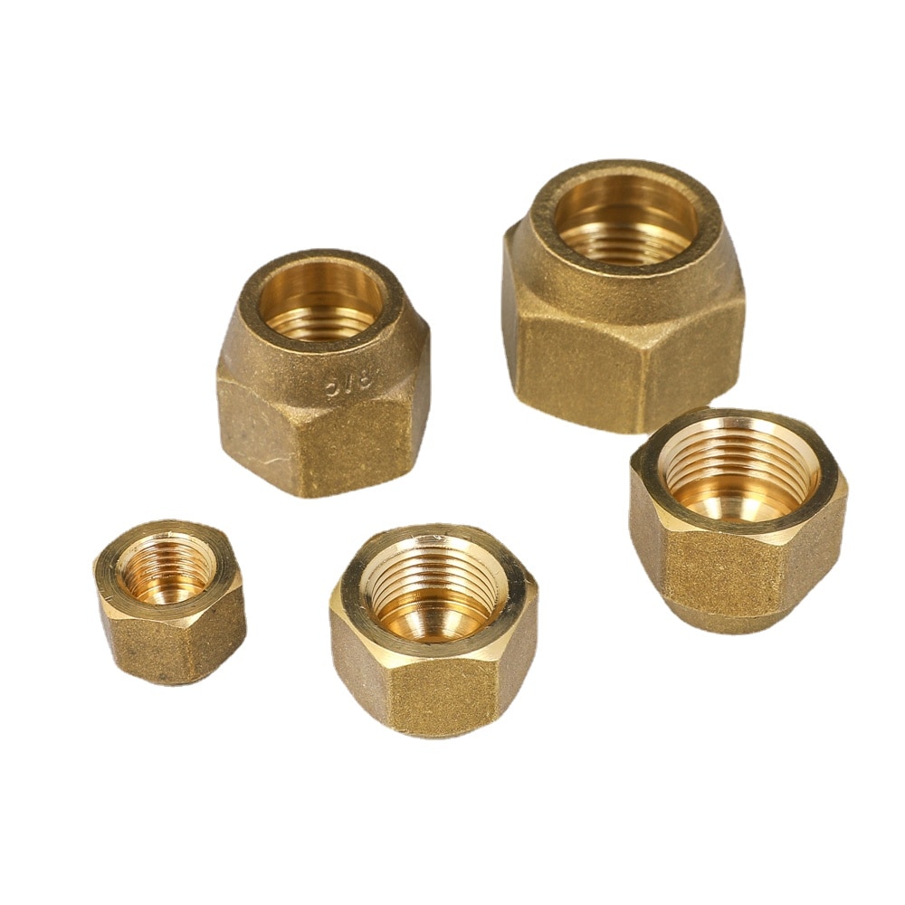 Brass Forged Hex Nut For 45 Degree SAE 1 4 3 8 1 2 3 4