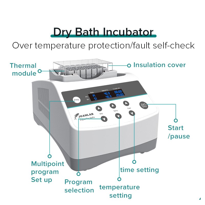 Digital Display Portable Thermostatic Dry Bath Incubator With Heating Block 0 2ml 0 5ml 1 5ml 2