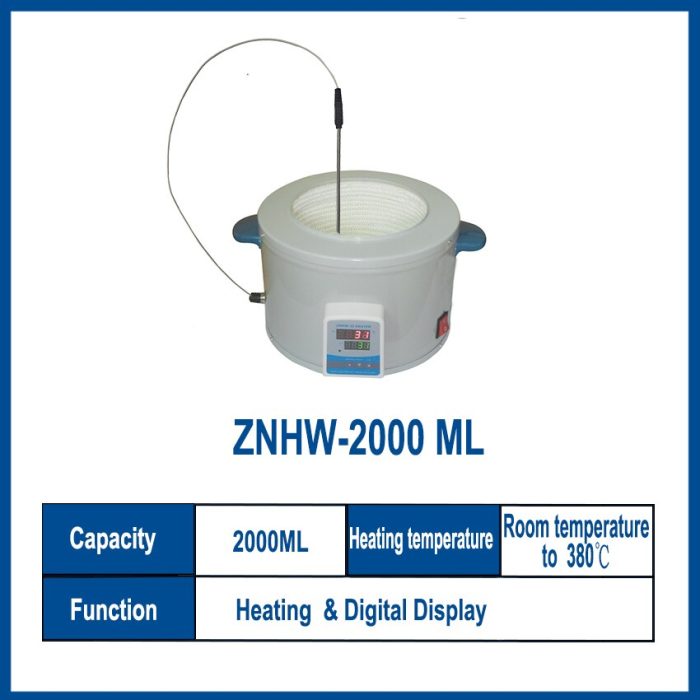 Free Shipping 2L 220V 110V 650W Electric Temp Adjust Heating Mantle Lab Flask Heater Sleeve 5