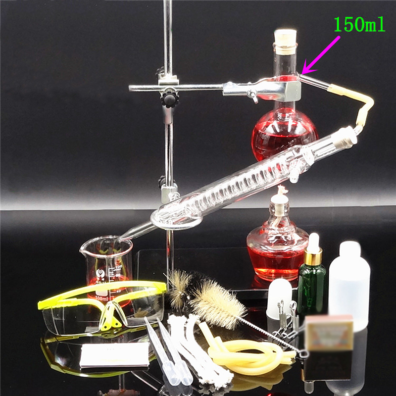 Lab glassware soxhlet extractor apparatus with coil condenser