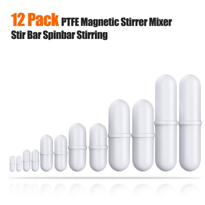 Magnetic Stir Bar PTFE Magnetic Stirrer Mixer BarSpinbar Octagon Magnetic StirringBar12Pcs Set White