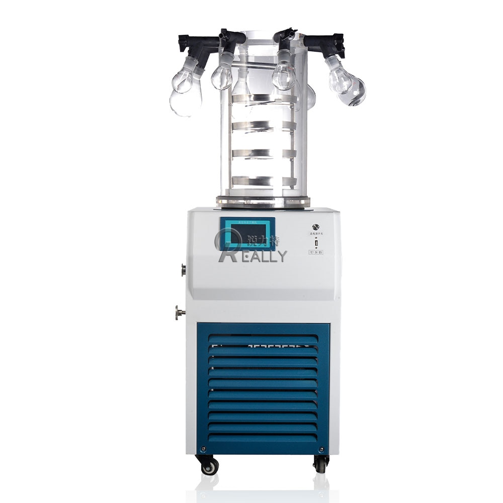 Multi Manifold Vertical Low Temperature Vacuum Freeze Dryer Biology Laboratory Experimental Lyophilizer