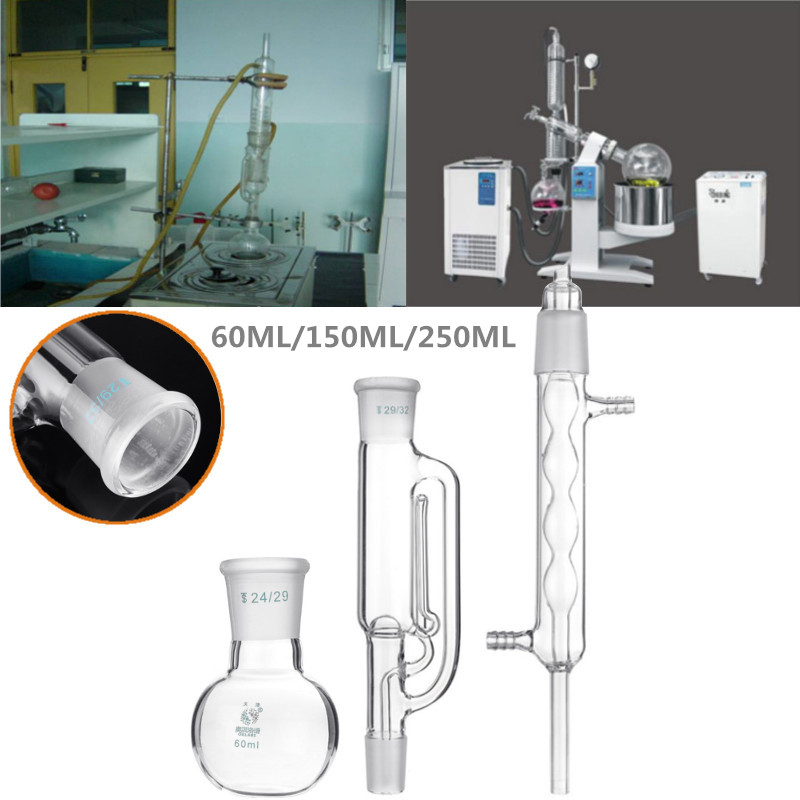 Laboratory Chemistry Glassware Glass Soxhlet Extractor Body,Coil Condenser