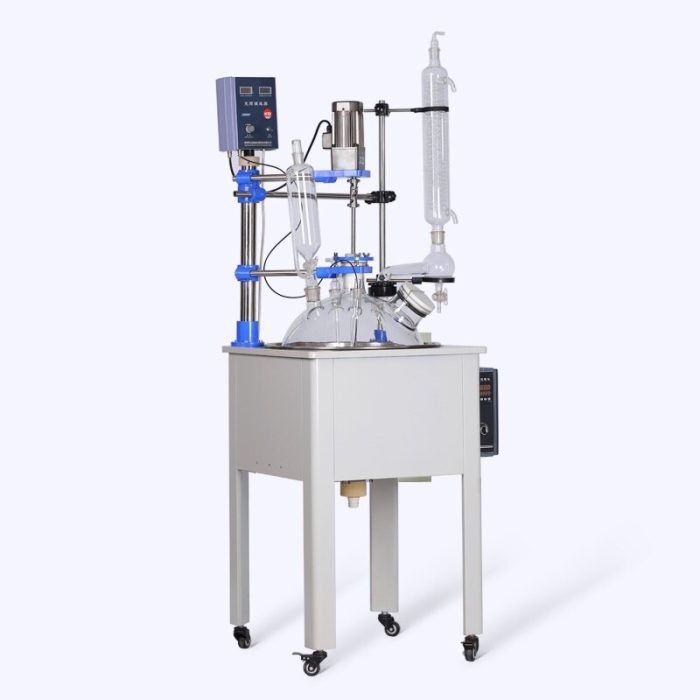 ZOIBKD Laboratory Equipment 10L 50L Single Layer Glass Reactor With High Strength Acid Resistance Corrosion 2