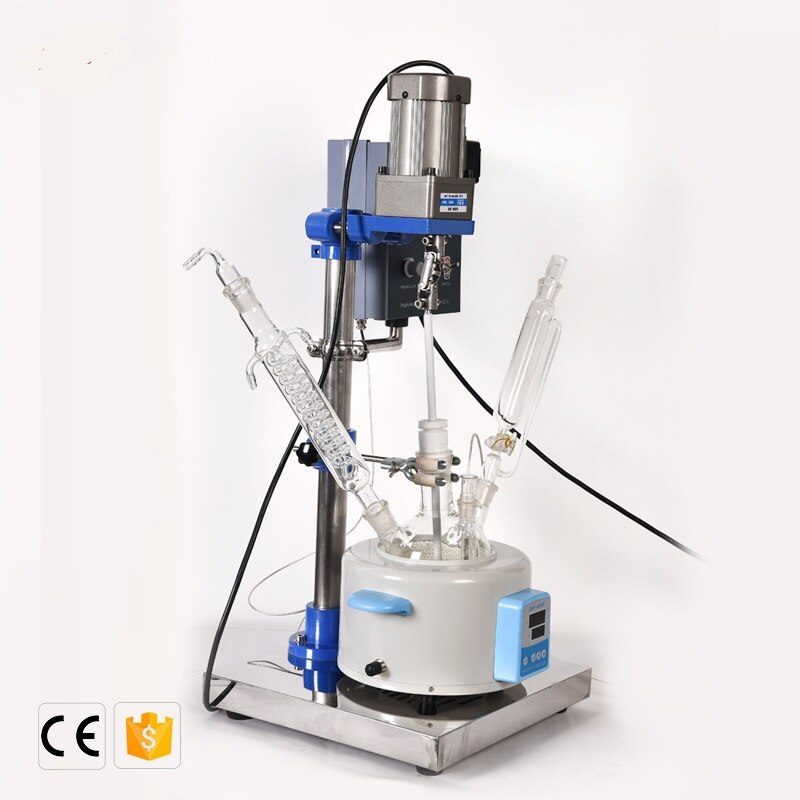 ZOIBKD Laboratory Equipment 1L 5L Single Layer Glass Reactor Can Be Used For Stirring Distillation Reflux 2