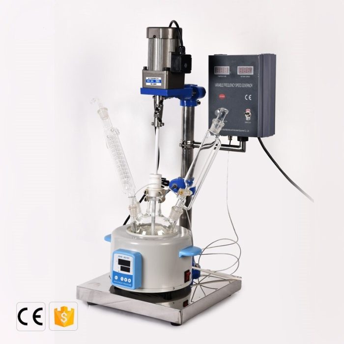 ZOIBKD Laboratory Equipment 1L 5L Single Layer Glass Reactor Can Be Used For Stirring Distillation Reflux 3