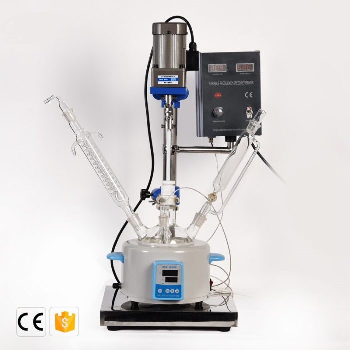 ZOIBKD Laboratory Equipment 1L 5L Single Layer Glass Reactor Can Be Used For Stirring Distillation Reflux