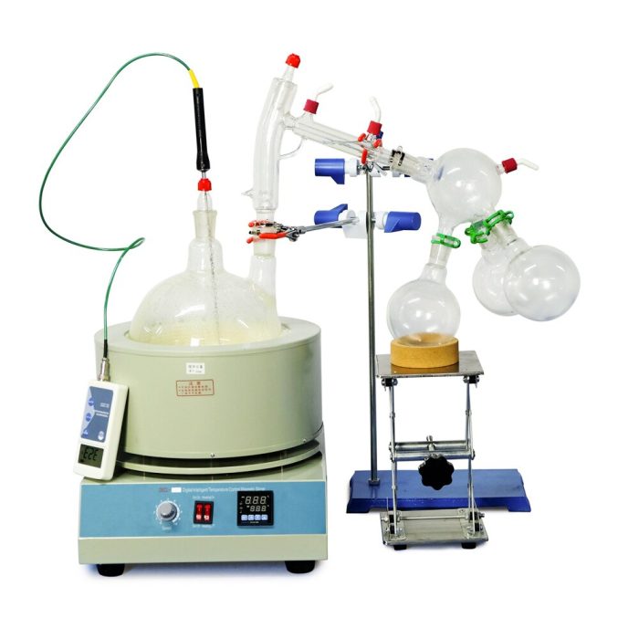 ZOIBKD Laboratory Equipment SPD 2L Short Path Distillation Kit Equipped With Vacuum Pump And Cooler 3