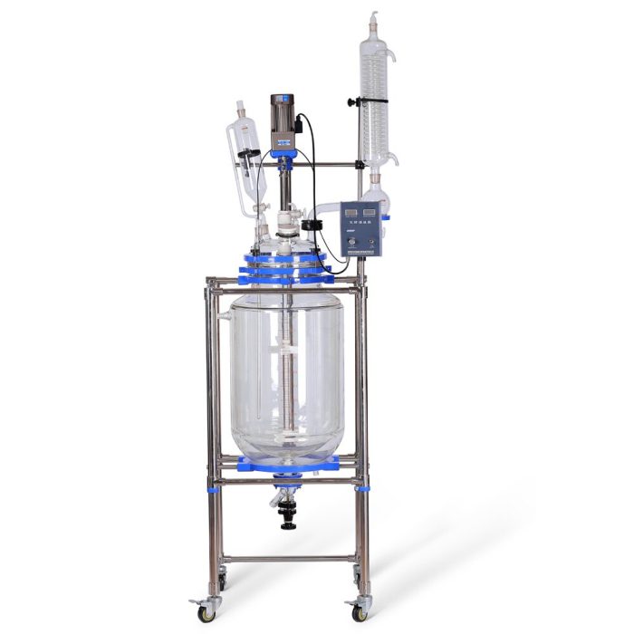ZOIBKD Supply Laboratory Equipment 100L Double Glass Reactor High Strength Acid Resistant With Mechanical PTFE Stirring