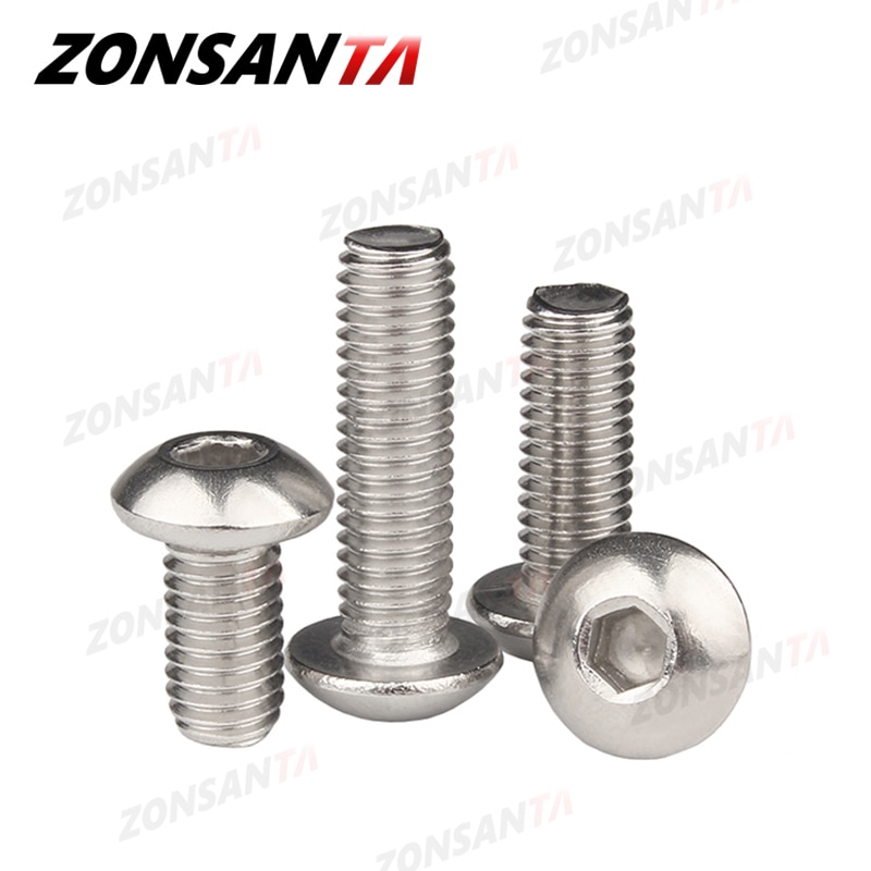 ZONSANTA ISO7380 M2 M2 5 M3 M4 M5 M6 304 A2 Round 304 Stainless Steel Screws 3