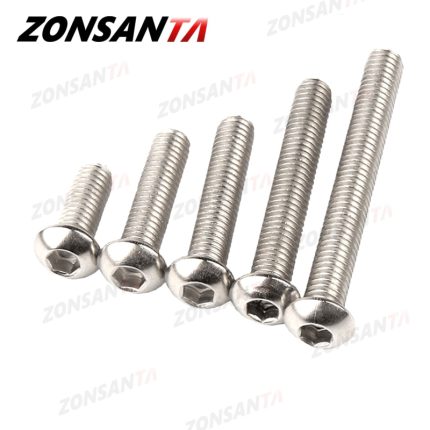 ZONSANTA ISO7380 M2 M2 5 M3 M4 M5 M6 Vis rondes en acier inoxydable 304 A2