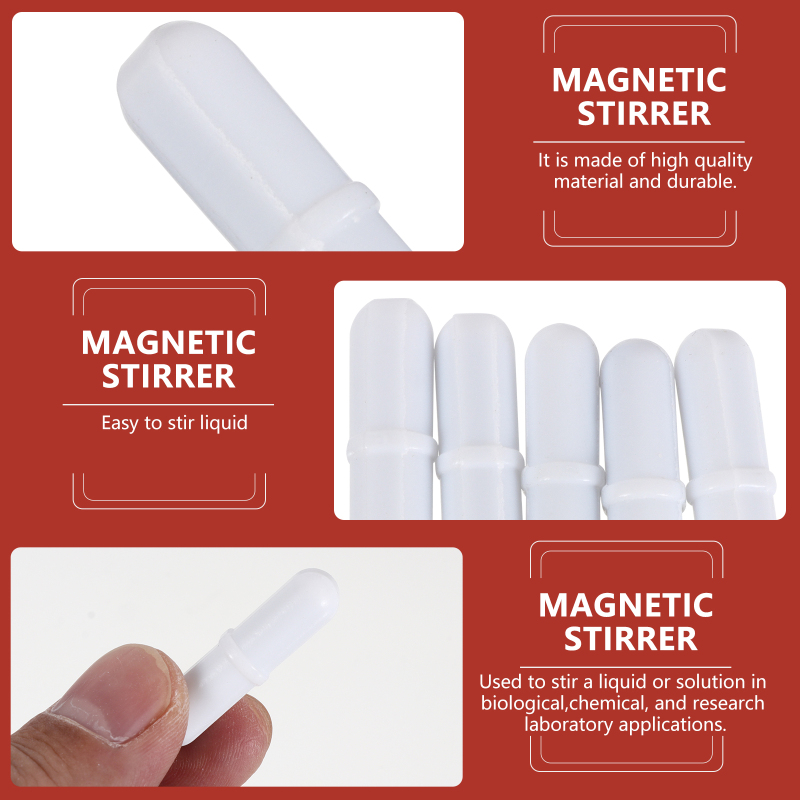  PTFE Stirring Bars white Spin Bars Without Pivot Ring