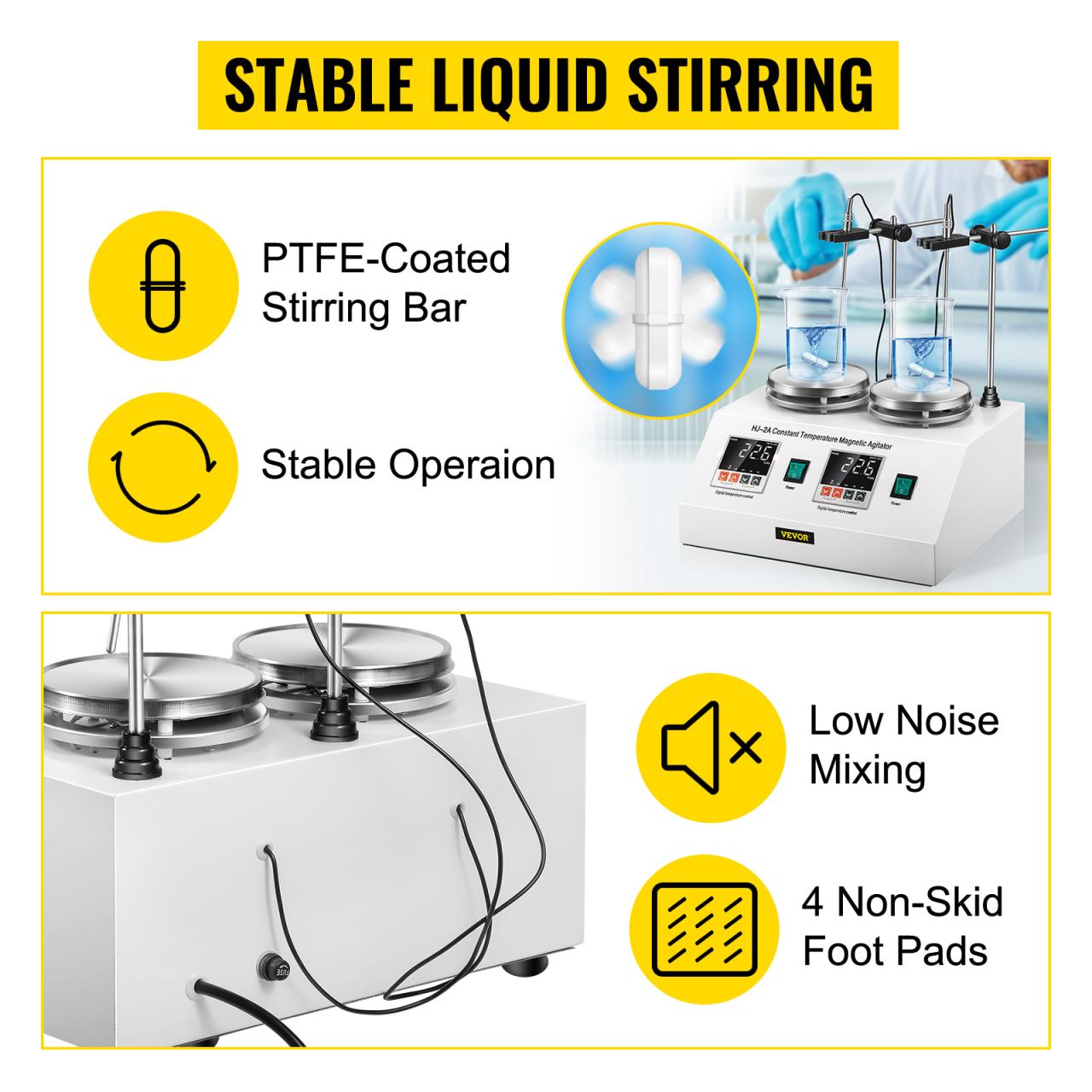 Digital magnetic stirrer with hotplate ceramic coating plate