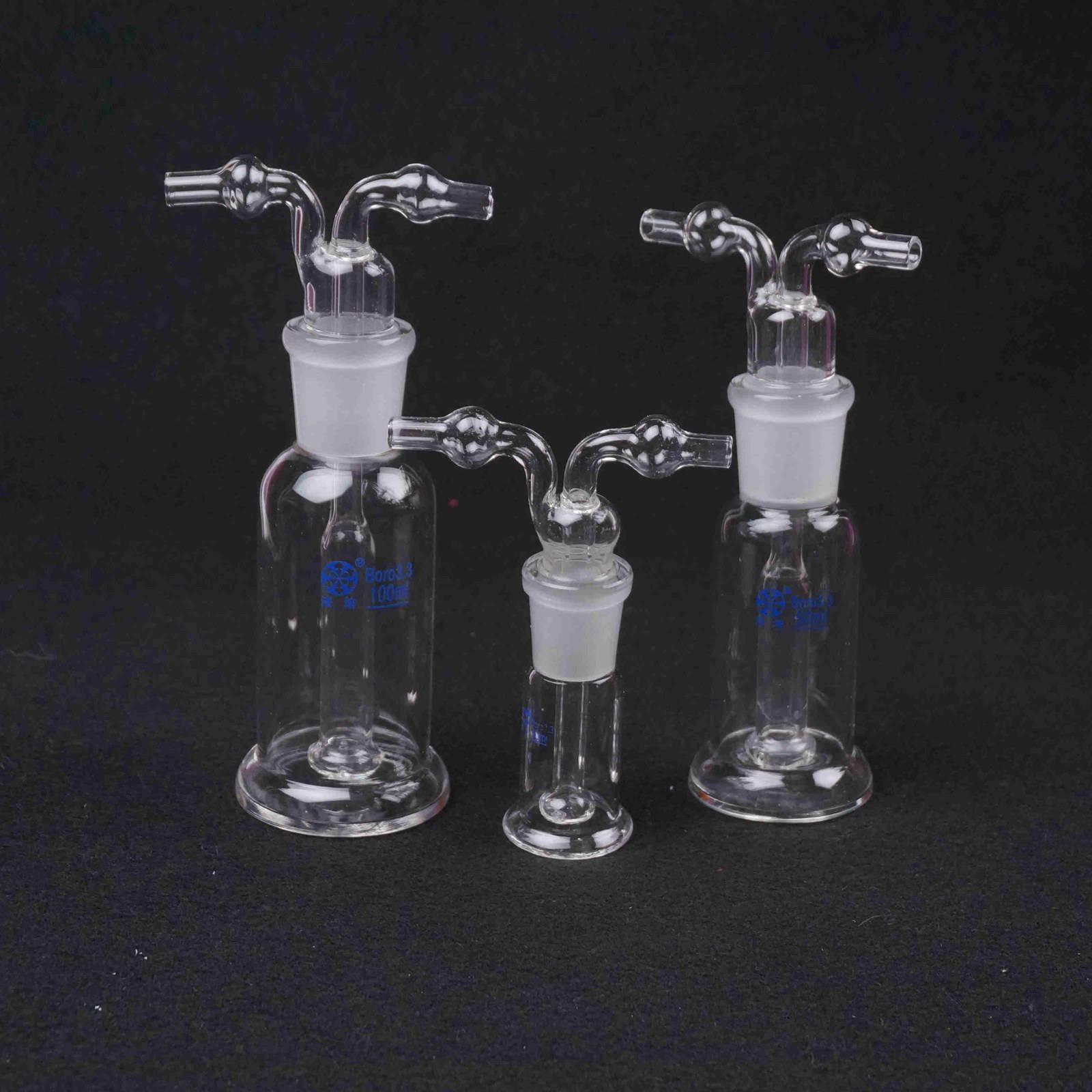 10 25 50 100 150 250 500ml Monteggia Gas Washing Bottle Glass Porous Lab Chemistry Laborotary