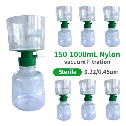 12PCS Disposable Vacuum Filter Units Nylon Membrane For Lab Sterile Bottle Top Vacuum Filtration With 0