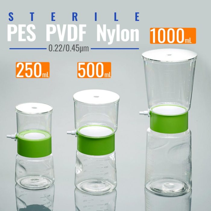 12PCS Sterile Bottle Top Vacuum Filtration With 0 22 0 45 M PVDF Membrane For Lab 5
