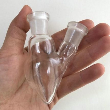 1PCS 25ml 50ml 250ml Chemistry Lab Pear Shape Two Necks Glass Flask