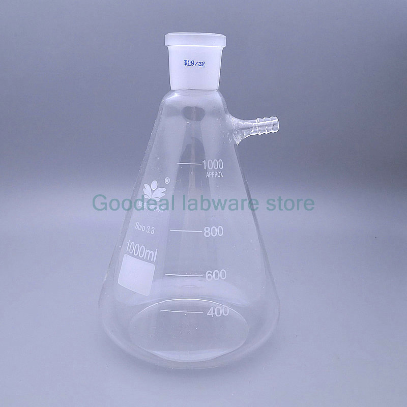 1PCS 50ml To 2000ml Lab Glass Vacuum Filtration Suction Flask Laboratory Filter Bottle With Grinding Mouth 2