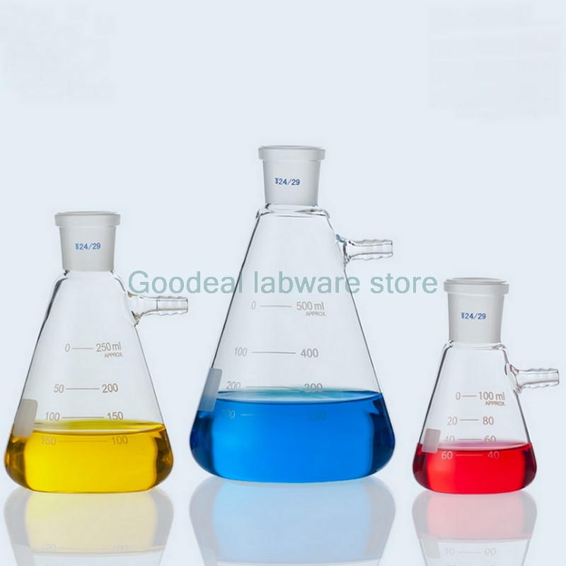 1PCS 50ml To 2000ml Lab Glass Vacuum Filtration Suction Flask Laboratory Filter Bottle With Grinding Mouth 5