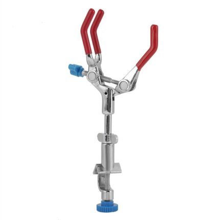 1pc Lab Clamp Three Jaws Single Adjustable Direction Changing Clamp For Holding Flasks Test Tubes 1