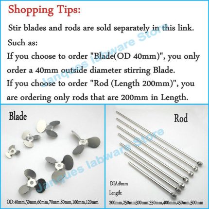 1pc Lab OD 40mm To 120mm304 Stainless Steel Three Leaf Type Stirring Blade Or 1pc Length 1