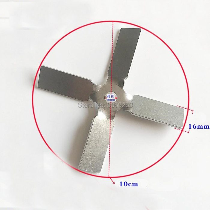 1set DIA 40mm To 100mm Lab 304 Stainless Steel Four Bladed Propeller With Stirring Rod Stir 2