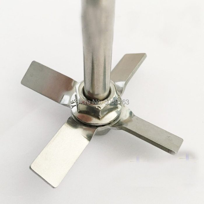 1set DIA 40mm To 100mm Lab 304 Stainless Steel Four Bladed Propeller With Stirring Rod Stir