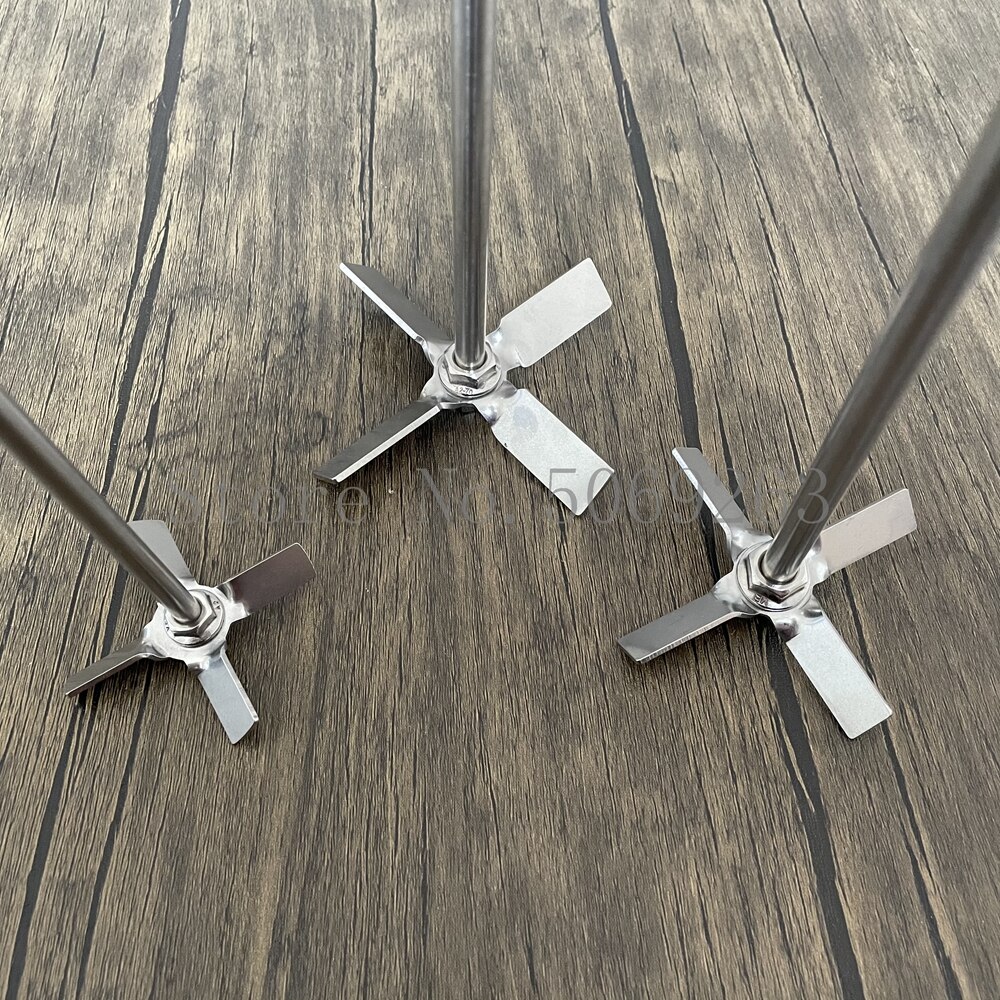 1set Lab 304 Stainless Steel Propeller With Stirring Rod Four Bladed Propeller While Stirring Press Down 2