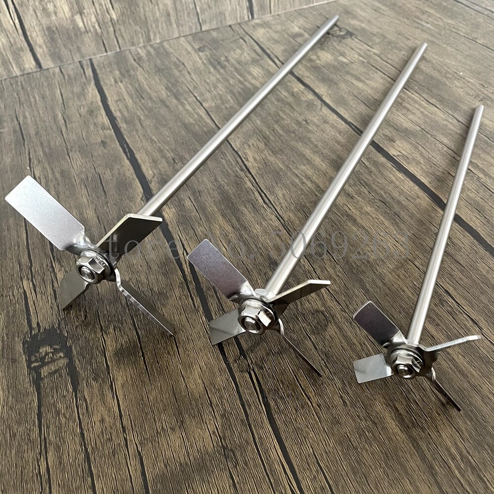 1set Lab 304 Stainless Steel Propeller With Stirring Rod Four Bladed Propeller While Stirring Press Down 3