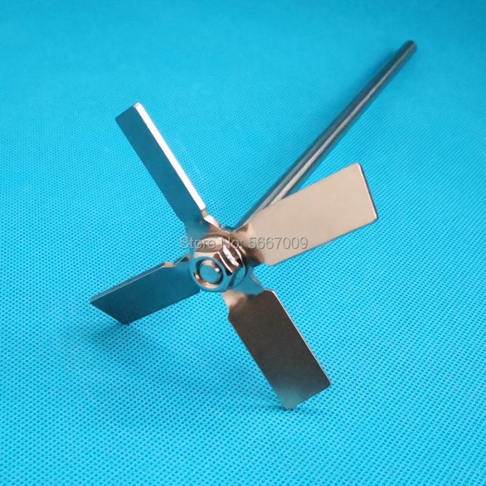 1set Lab Stainless Steel Four Leaf Paddle Stirrer Cross Blade With Agitating Stirring Rod