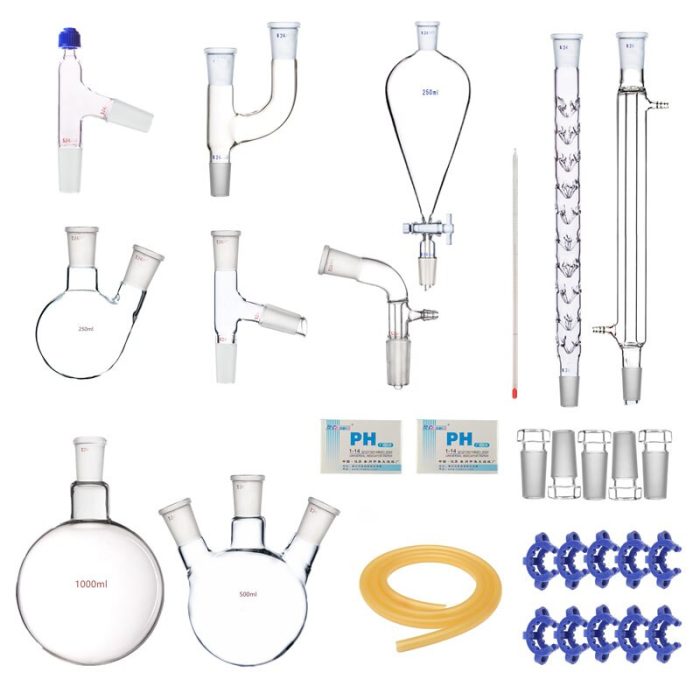 29 Buah Kit Distilasi Kaca Lab Kimia Tingkat Lanjut Baru Dengan 24 29 Kit Peralatan Gelas