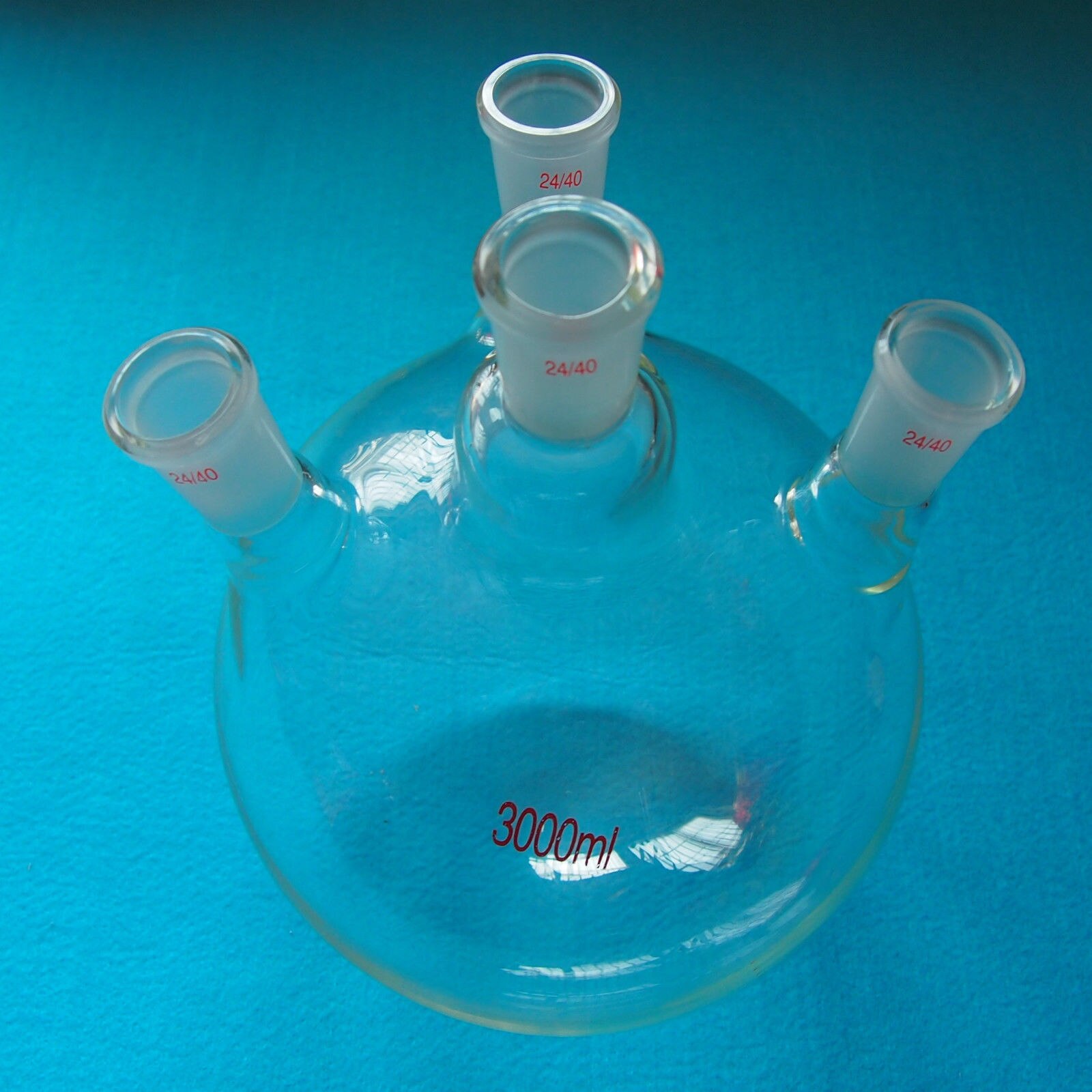 3000ml 24 40 4 Neck Round Bottom Glass Flask Four NeckS 3L Lab Boiling Bottle