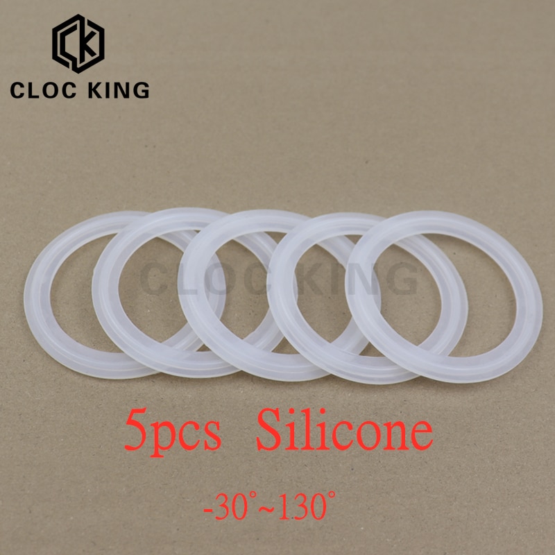 5PCS Fit 19mm Pipe X 159mm O D Sanitary Tri Clamp Ferrule Silicone Sealing Strip Gasket